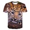 Men's T-shirt Short Sleeved Round Neck Leopard Animal 3D Printed Loose Fit Men's T-shirt