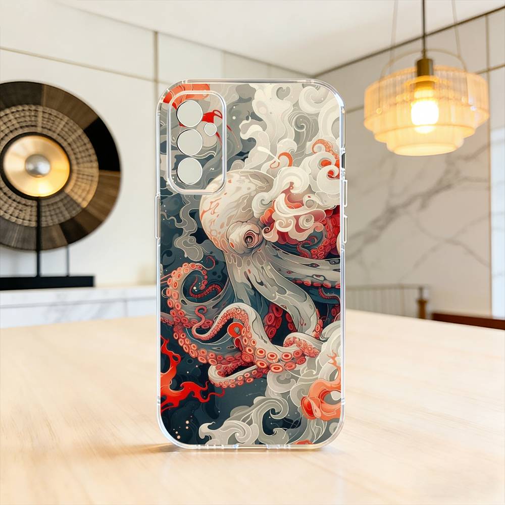 O-Octopus  Phone Case For SamsungA10,12,20,21S,30,31,40,50,51,52,70,71 Transparent Cover