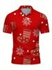 Christmas Print - Men'S Short-Sleeve Polo Shirt - Stylish And Easy Short-Sleeve, Buttoned, Casual Collar Polo Shirt, Fashionable And Versatile,