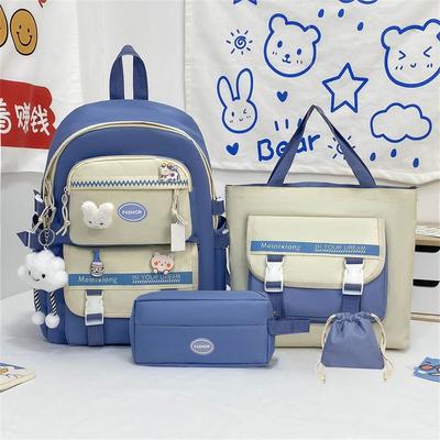 Cute Children School Backpack for Teenage Girls Fashionable Splicing Color Contrast Fresh Lady Knapsack Kids Schoolbags