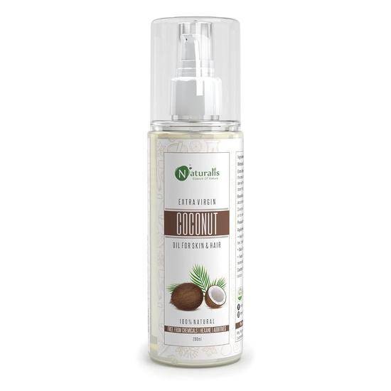 

Naturalis Essence Of Nature Cold Pressed Extra Virgin Coconut Carrier Oil For Skin Lightening, Stretch Marks, Acne Scars, 200 Ml (Coconut) 200ML
