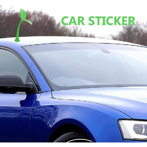 3Pcs 3D Roof Decoration Cute Bean Sprout Car Stickers for Fun Exterior Car Decor Easy Install Anti-Collision Design