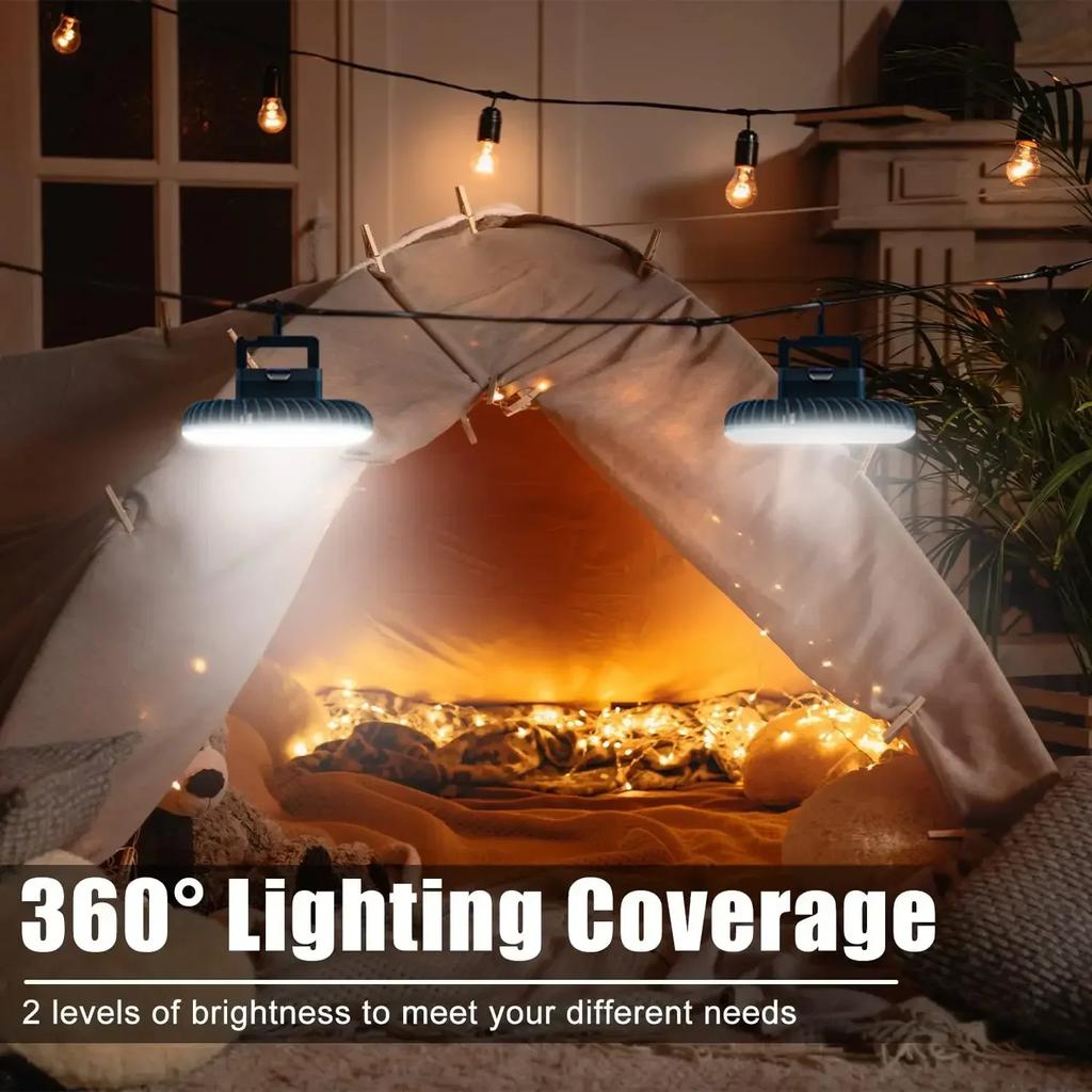 Portable Fan with LED Light USB Rechargeable Desk Fan Tent Lamp Magnetic Torch Outdoor Emergency Camping Lantern with Hook