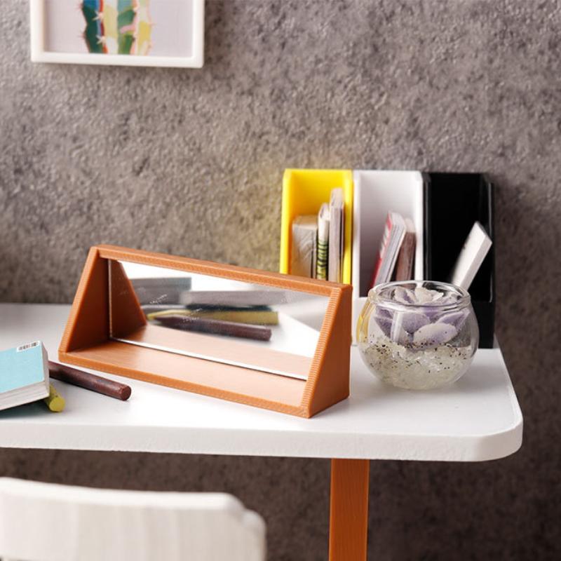 

2шт 1:Орнамент для кукольного домика масштаба 1:12 Миниатюрное зеркало Туалетный столик Сцена Модель Винтажная Ванная Комната Мебель Аксессуары для кукол one size