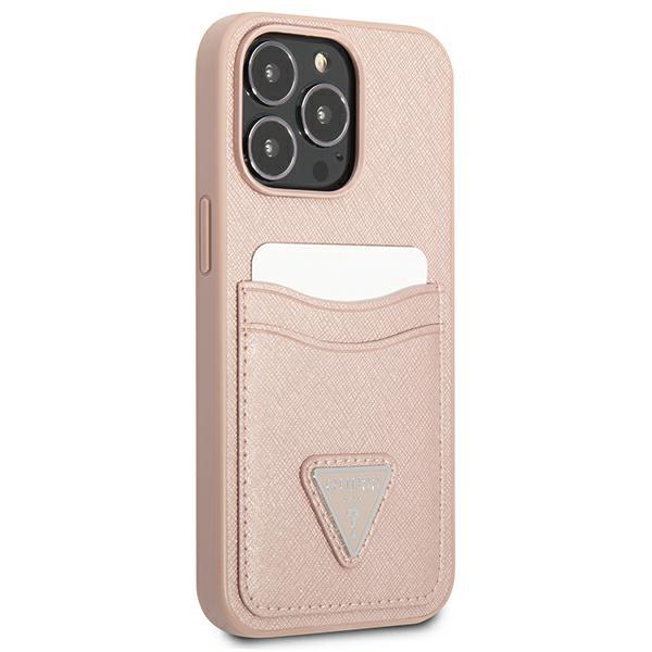 Guess Guhcp13Lpsatpp Iphone 13 Pro / 13 6,1 Różowy/Pink Hardcase Saffianotriangle Logo Cardslot