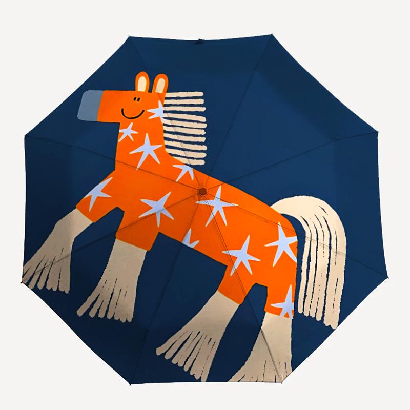 

1pc Star Horse One Umbrella And a Plastic Handle, Compact And Stylish, with a Vibrant Cartoon Pattern, Perfect for All Seasons, Home, Travel