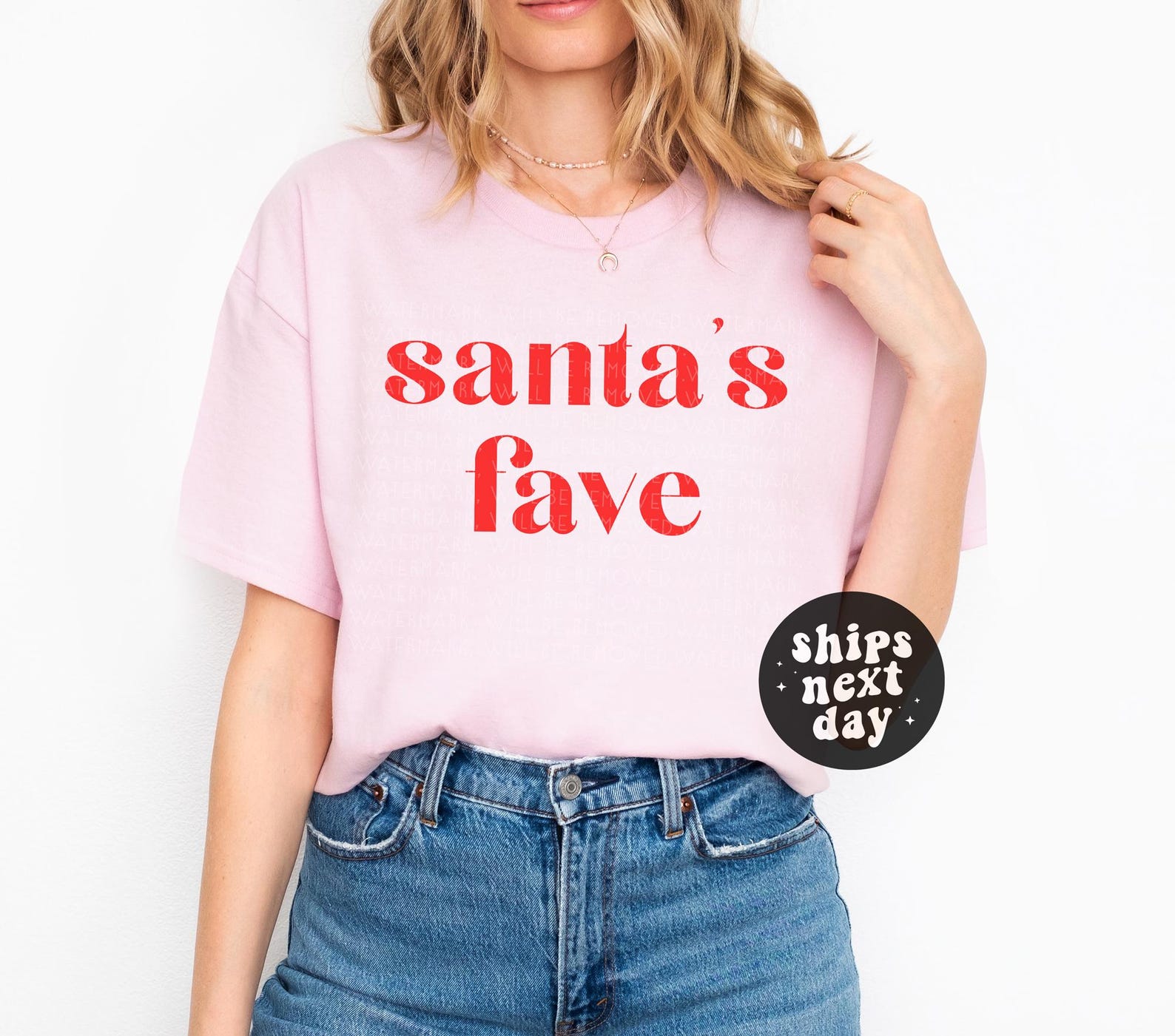 Santa s Fave Shirt Santa Shirt Santas Favorite Shirt Funny Holiday Shirt Cute Christmas Shirts for Women Xmas Tshirt Christmas Party Shirt XL