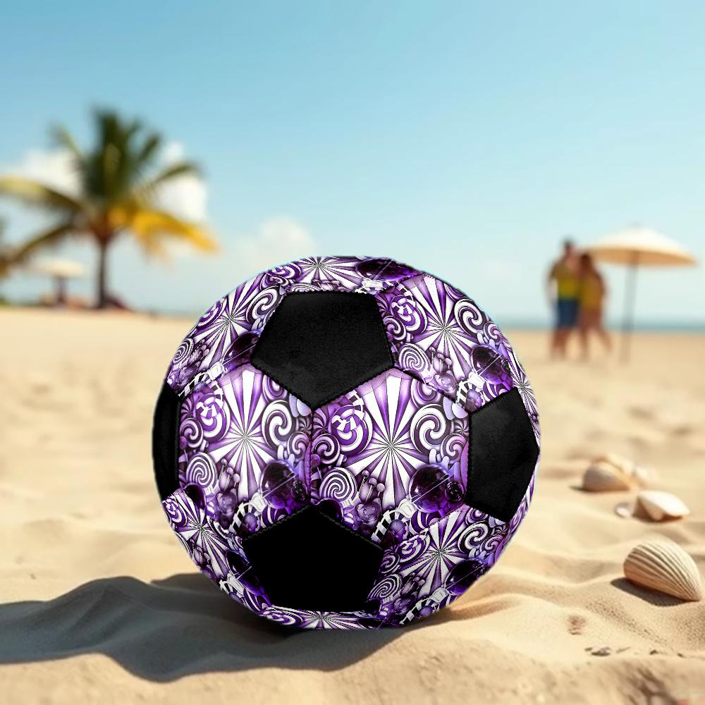 1pc Purple Candy Kaleidoscope Outdoor Sports Football, Size 5, Comfortable And Durable Feel,Gift Yy46