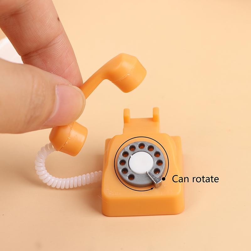 1Pcs Dollhouse Retro Telephone Dollhouse Toys