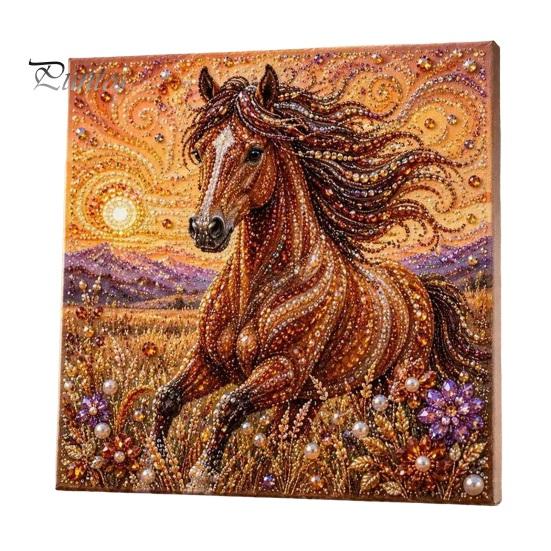 Artistic Home Wall Decoration Animal Faux Pearl Art DIY Kit, Cute Painting Exquisite Sparkling 3D Flowers Crafting Kit for Adults, Decor Desktop