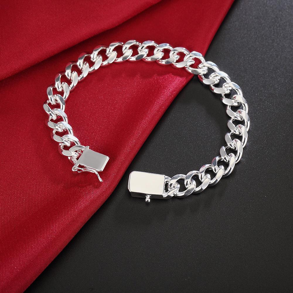 Korean Style Textured Silver Plated Cuban Bracelet - Hot Selling Fashion Accessory YH11