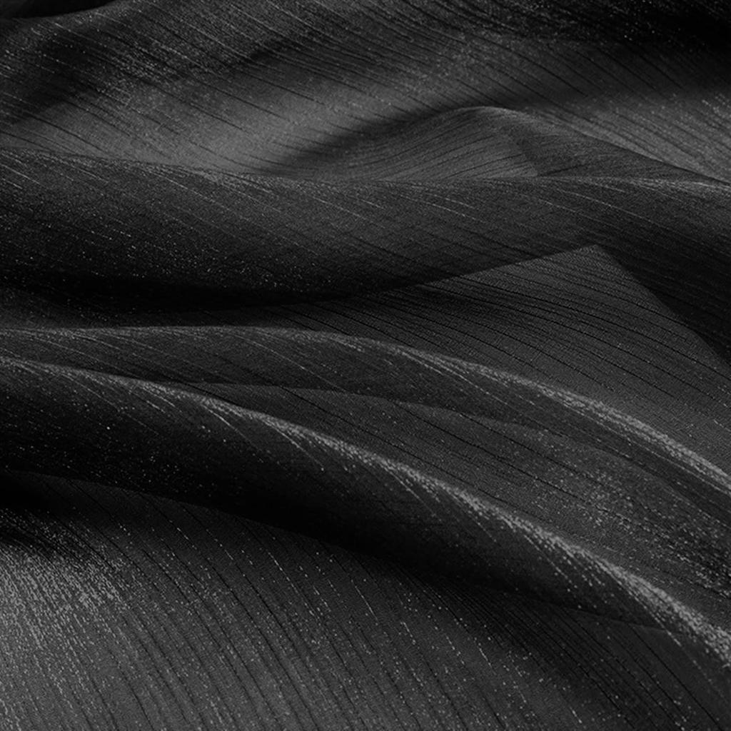 moonfarm Flowing Water Pattern Organza x Solid Transparent Fabric for Crafts Fabric, Black, 1m-5m 1.5m Wide, Color, (3m)