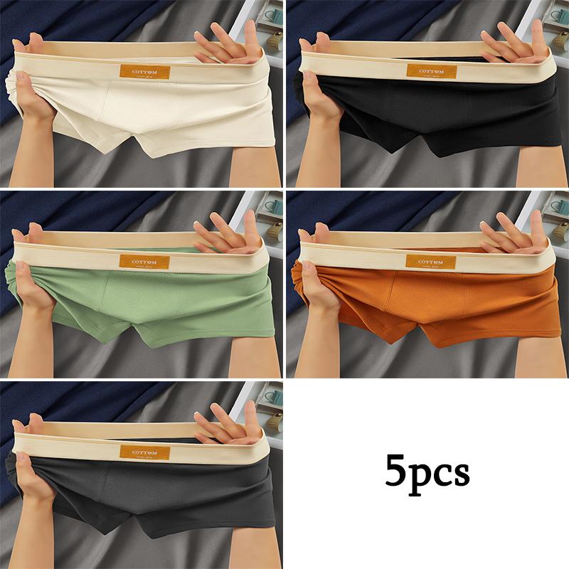 

5 шт. Мужское нижнее белье свободного кроя больших размеров со средней посадкой, трусы-боксеры для мужчин 3XL