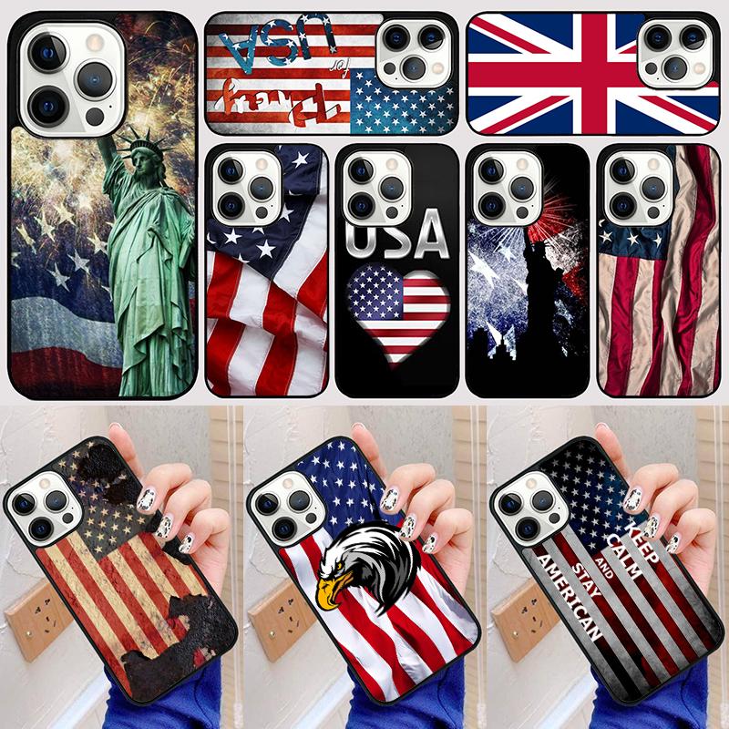 American Flag Phone Case Back Cover for iPhone 17 Air 16 15 14 13 11 12 Pro Max Plus Fundas Coque