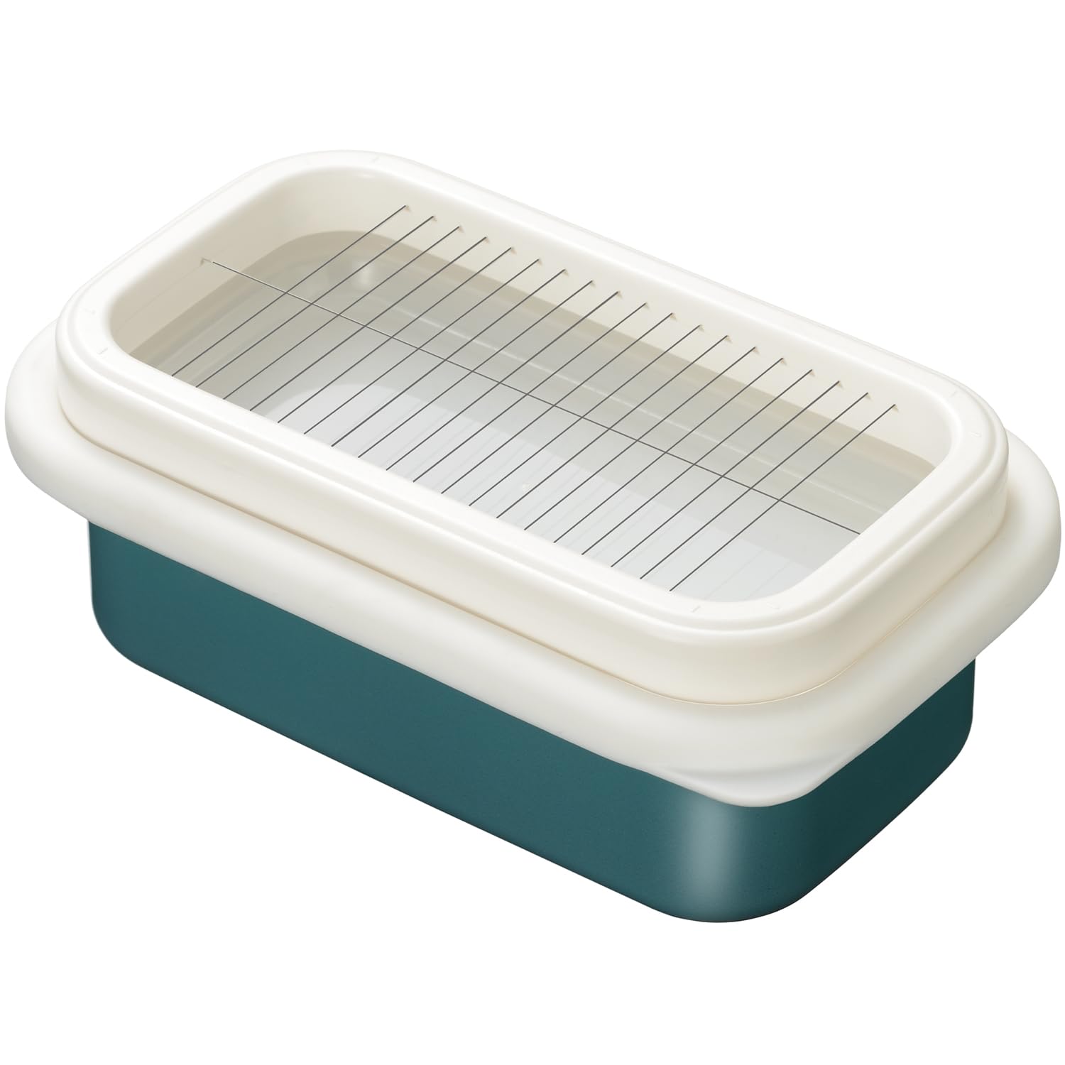 

Wahei Freiz Enameled Butter Case, Medium, Turquoise, with Wire and Lid, for Cutting and Preserving Whole Butter, Rinto ME-7713