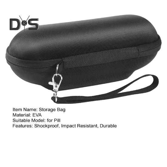 Hard Carrying Case with Hand Strap Shockproof Impact Resistant Large Capacity Dustproof Speaker Protective Bag for Pill