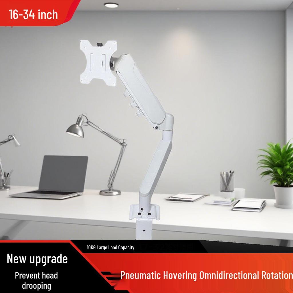 14-34 Inch Rotatable Mechanical Monitor Arm: No-Punching, Pneumatic for E-sports
