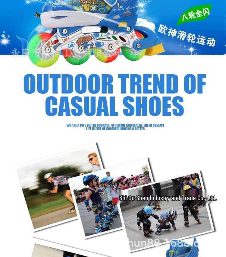 Adjustable Flashing Roller & Inline Skates Set for Kids & Beginners (Men & Women)
