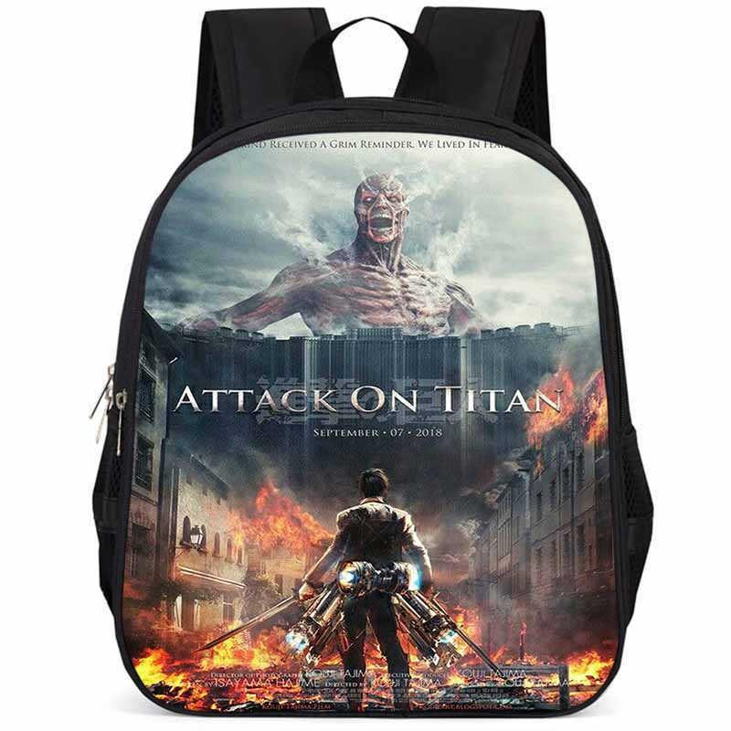 Durable Attack On Titan Backpack For Elementary Students 15 Inch Large Capacity