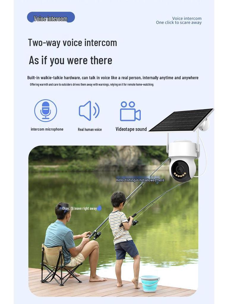 360° Panoramic Outdoor HD Solar Camera with Night Vision & Mobile Remote Access