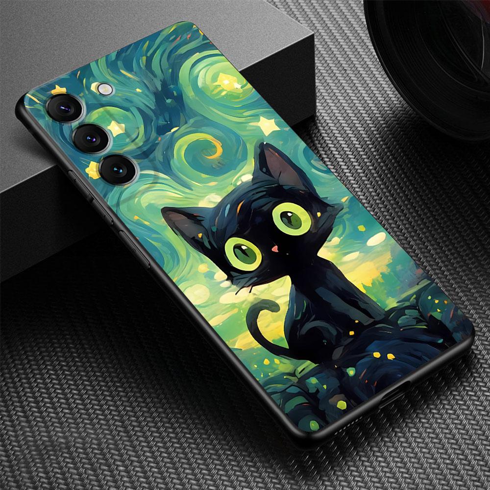Starry Sky Cat Silicone Capa Bumper Cover Phone Case for Huawei P30 Lite P40 Lite P Smart Z P30 Pro P20 Lite P Smart 2019 P20