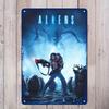 Aliens Vintage Metal Sign  Retro SciFi Wall Decor with Iconic Imagery    Perfect for Home Garage Coffee Bar for Man Cave