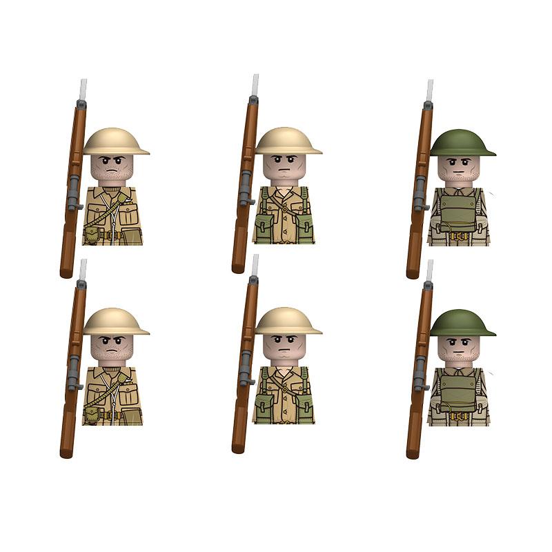 Military Soldier Figure Building Blocks British US French Army Weapons 101 Airborne Division Officer Infantry M1 Toys Gifts D126