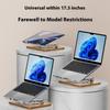 J31 Foldable Laptop Cooling Stand Metal + Wood Adjustable 360-Degree Rotating Notebook Bracket