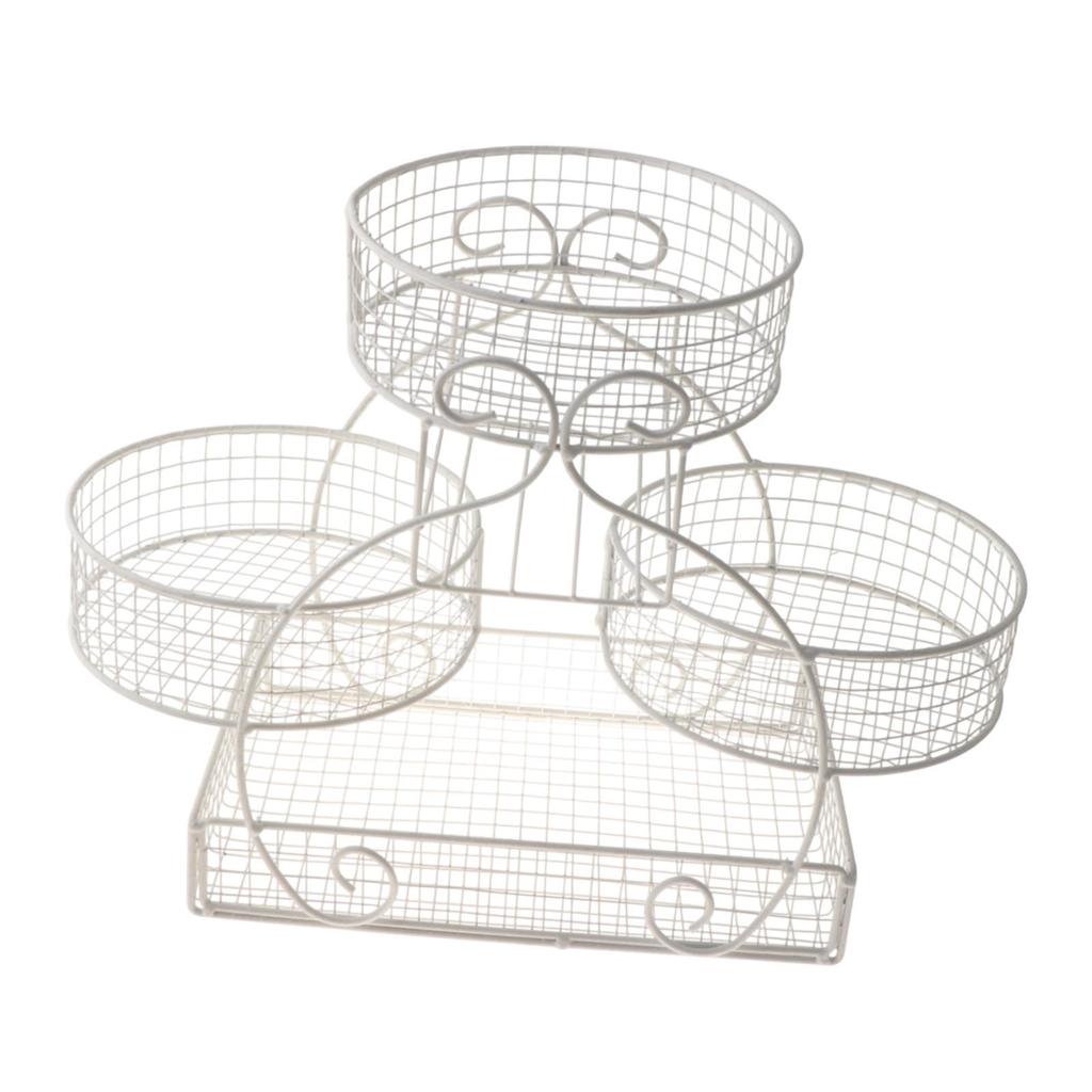 Tiered Wire Basket Stand Multiuse Bread Basket Fruit Bowl Holder Iron Mesh Fruits Stand for Potato Bread Snack Veggie Table