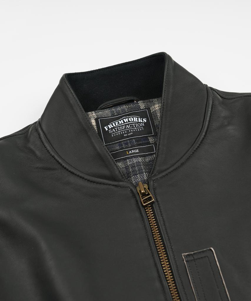 FRIZMWORKS Lambskin Flight Jacket _ Black