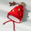 1 Set Christmas Pet Outfit Christmas Tree Pom-Pom Hat And Pet Bib Holiday Pet