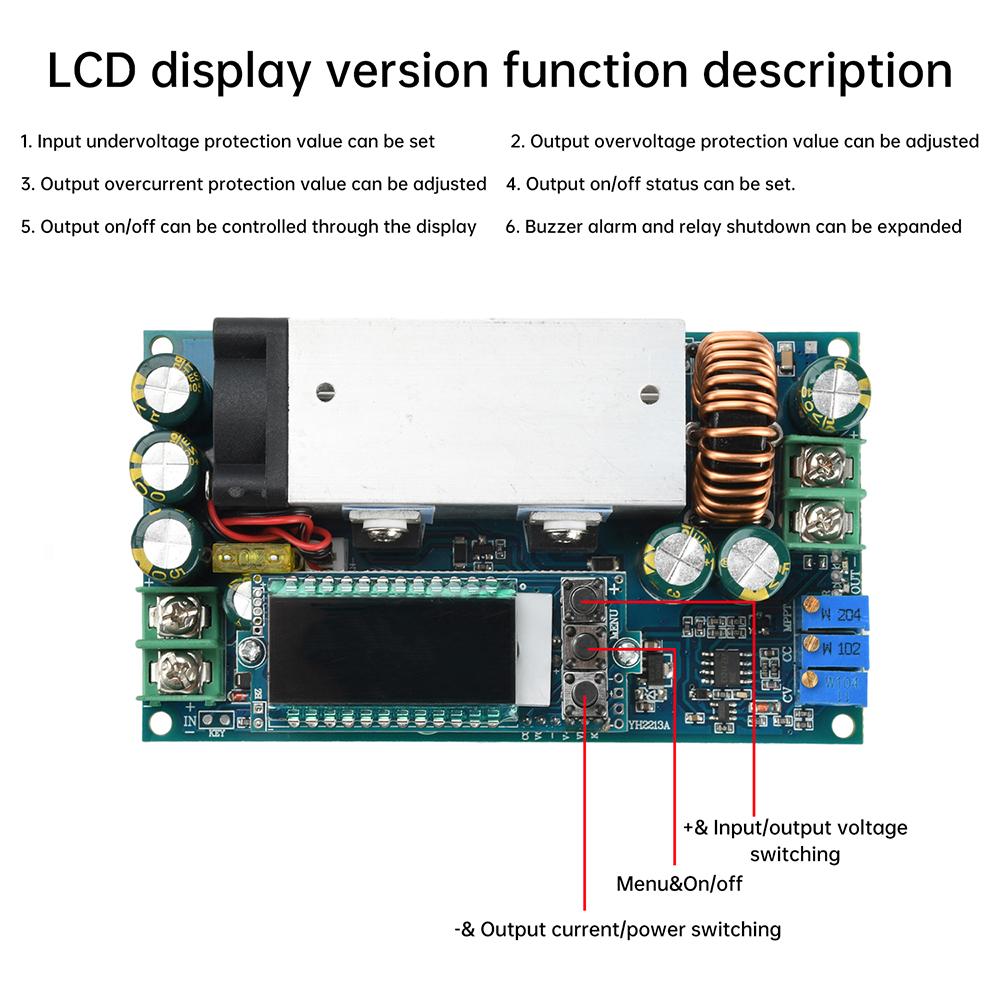 DC 10-75V auf DC 2-60V 0,1-20A Einstellbares Step-Down-Modul MPPT Solarladegerät Konstantspannungsregler Buck-Wandler