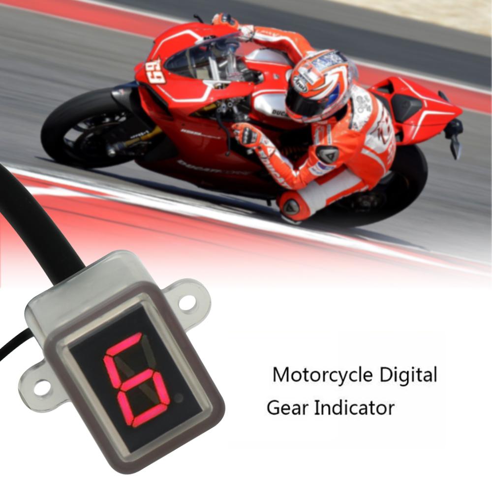 Super 6 Speed Display Universal Digital Off-road Motorcycle Motocross Light Neutral Gear Indicator Display