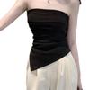 Nieregularny crop top w koreańskim stylu na jedno ramię - Szykowny letni bandeau bez rękawów