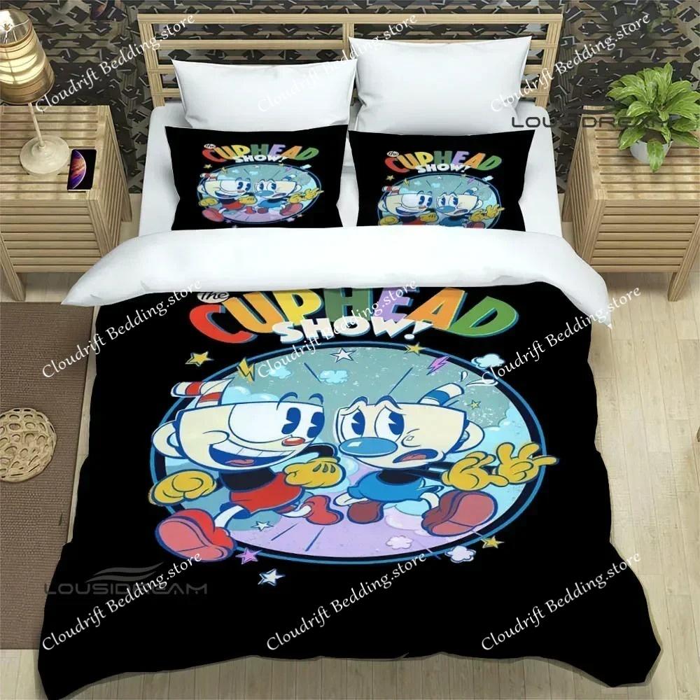 Cuphead Cartoon Druck Bettwäsche Sets Exquisite Bettwaren Bettbezug Set Bettdecke Luxus Mode Polyester Bettdeckenbezug