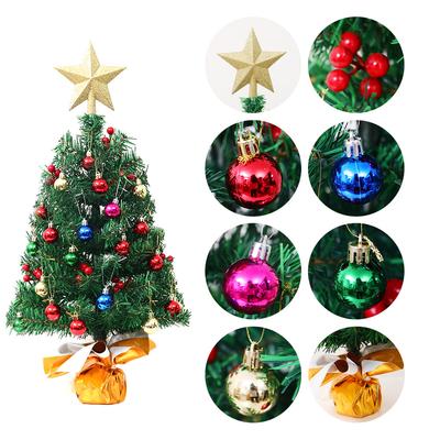 New Mini Christmas Desktop Home Decoration 60cm Red Cloth Christmas Tree Package Tree Ornaments with Warm/Colorful LED Light Up