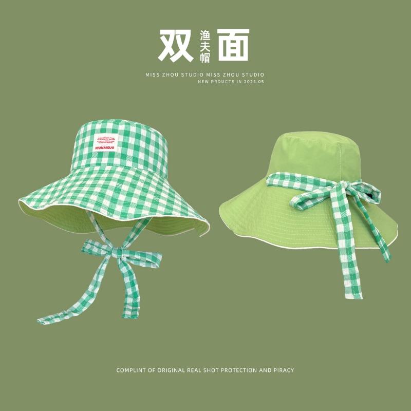 

Mint Mambo sunscreen bucket hat women s summer double-sided hat large brim sunshade sun hat