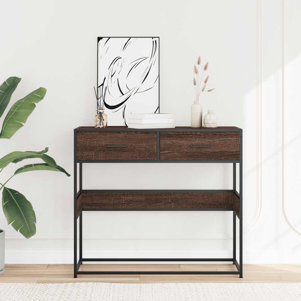 Vidaxl Console Table, Brown Oak, 90X35X80 Cm