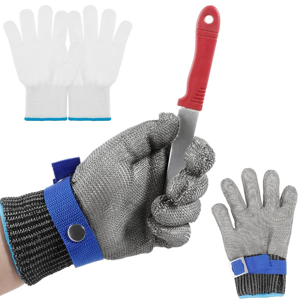 SlicePro ANSI A9 Cut Resistant Glove PR1706 Stainless Steel Mesh Metal Glove Food Grade for Kitchen Cooking Butcher Meat Cutting