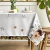 Horaldaily Spring Tablecloth 60×84 Inch Rectangular, Boho Naturalistic Style Brown Flower Washable Seasonal Table Cover for Party Picnic Dinner