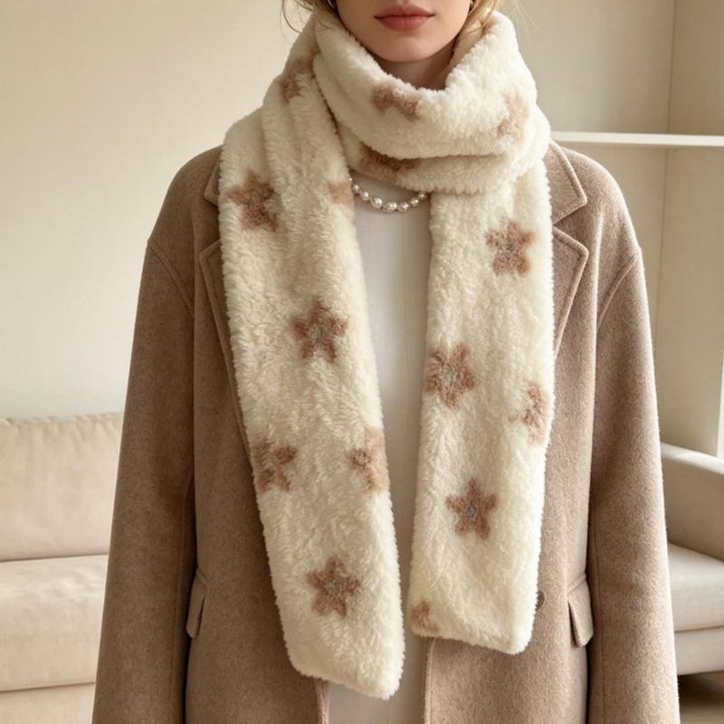 Thickened Plush Scarf with Warm Texture and AntiStatic Design for Adult Teens Cold and Breezy Weather Winter Activity Wear