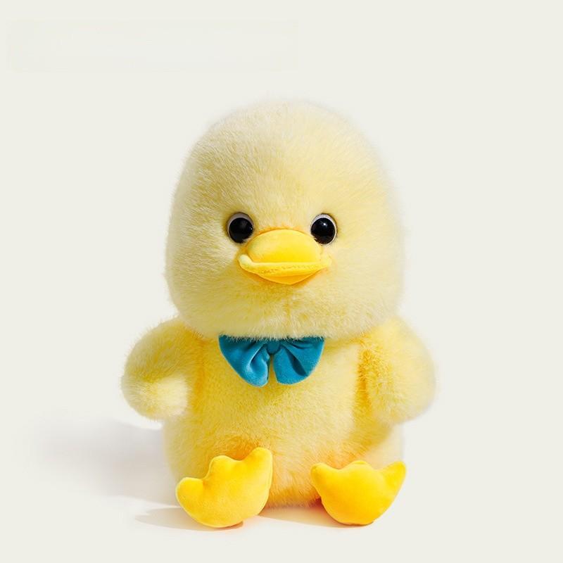 Cute Bow Duck Plush Toy With Short Pile Fabric For Kids And Giftgiving