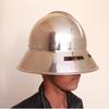 Medieval Kettle Helmet Armor Knight Viking Steel Armor Helmet LARP SCA Helm Silver Finish Round Helmet
