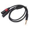 TRS 1/4 Inch To Dual XLR Male 6.35mm Stereo Breakout Cable Y Splitter Cable  Audio Connection