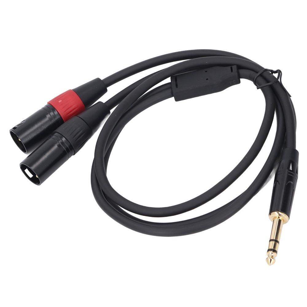 TRS 1/4 Inch To Dual XLR Male 6.35mm Stereo Breakout Cable Y Splitter Cable  Audio Connection