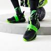 Anta Kids Mesh Breathable Sports Non-Slip Shock Absorbing Durable Mid-Top Casual Shoes Kids Casual Shoes Black Green 312241110-1