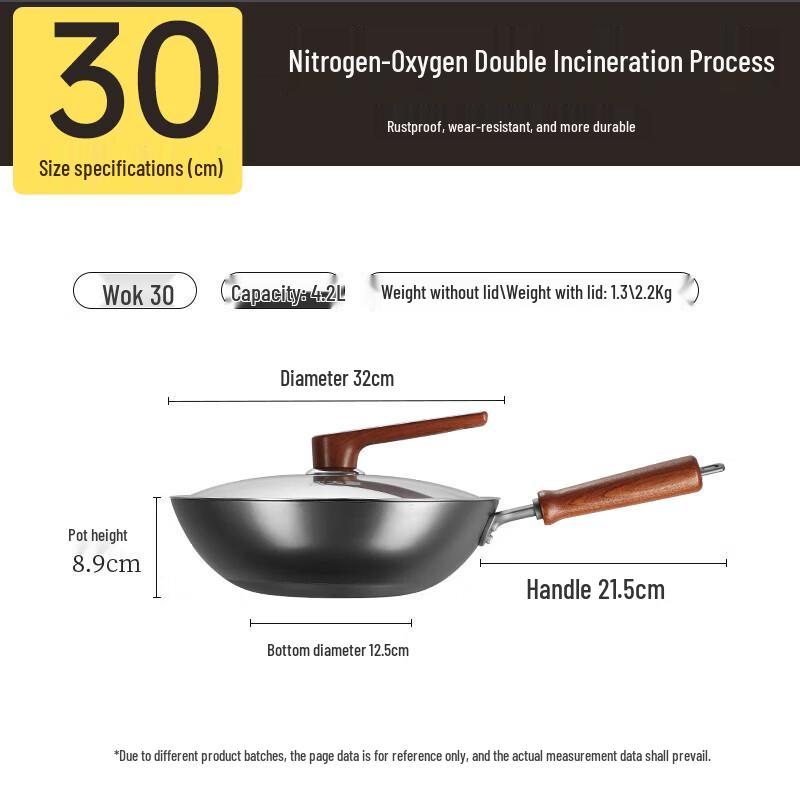 Cooker King 30cm Lightweight Cast Iron Wok Set