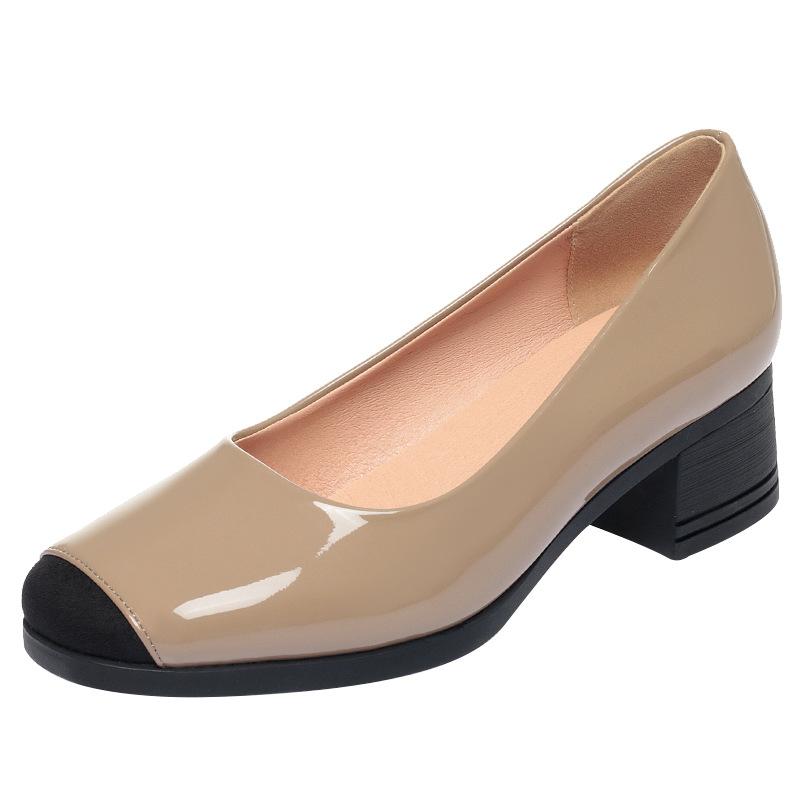 Mote 2024 Mary Jane Sko Dame Mykt Skinn Firkantet Tå Metallspenne Stropp Søt Dame Slip On Flats Retro Britisk Stil Svart Elegant