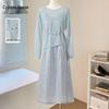 Damen Langarmbluse & Camisole Kleid Set