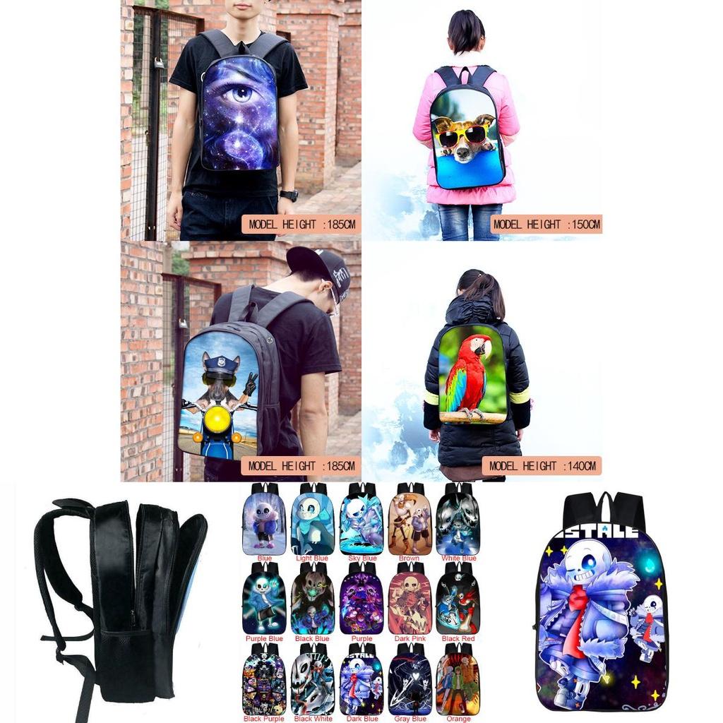 Zaino Unico Undertale Sans da 17 pollici per Bambini con Design Confortevole e Fantasie alla Moda